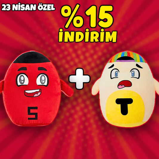 23 Nisan Özel Paket 6: İkili Squishy Peluş Yastık