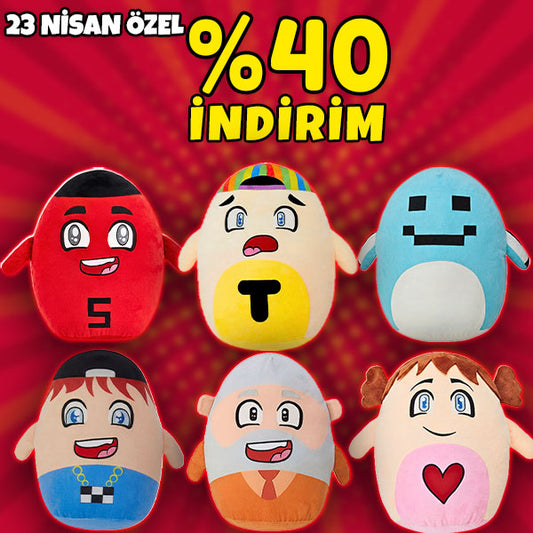 23 Nisan Özel Paket 16: Samet Parlak Squishy Peluş Yastık (6 Farkı Adet)