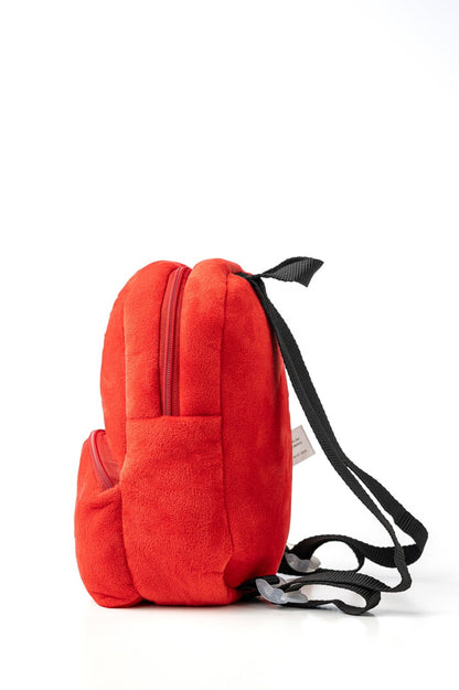 Samet Parlak Kırmızı Peluş Çanta