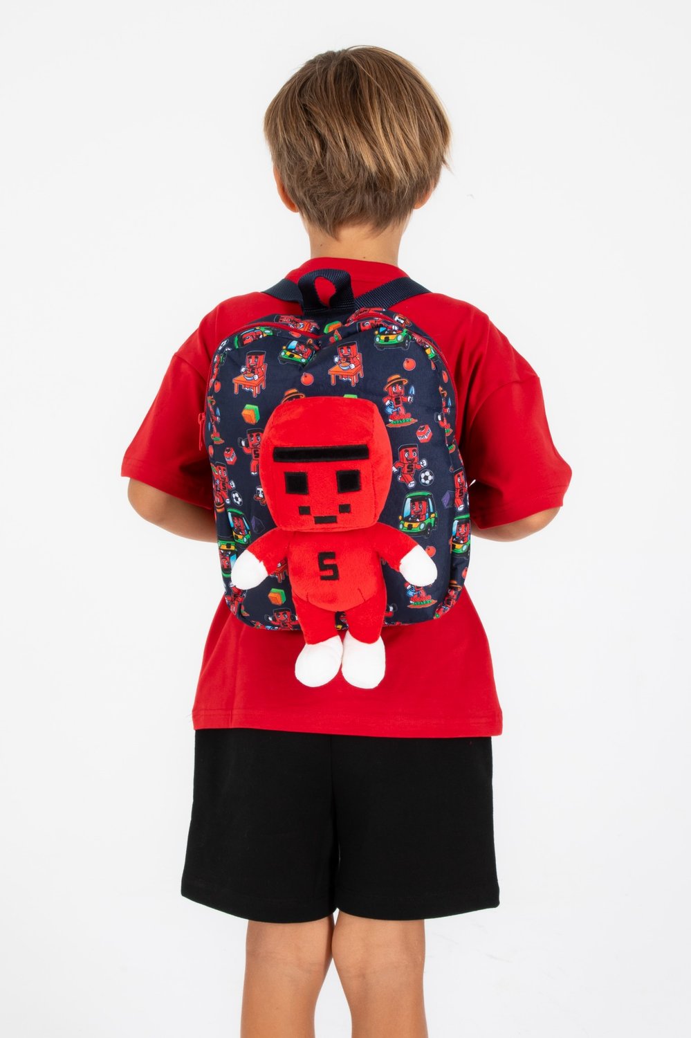 Samet Parlak Figürlü Peluş Çanta