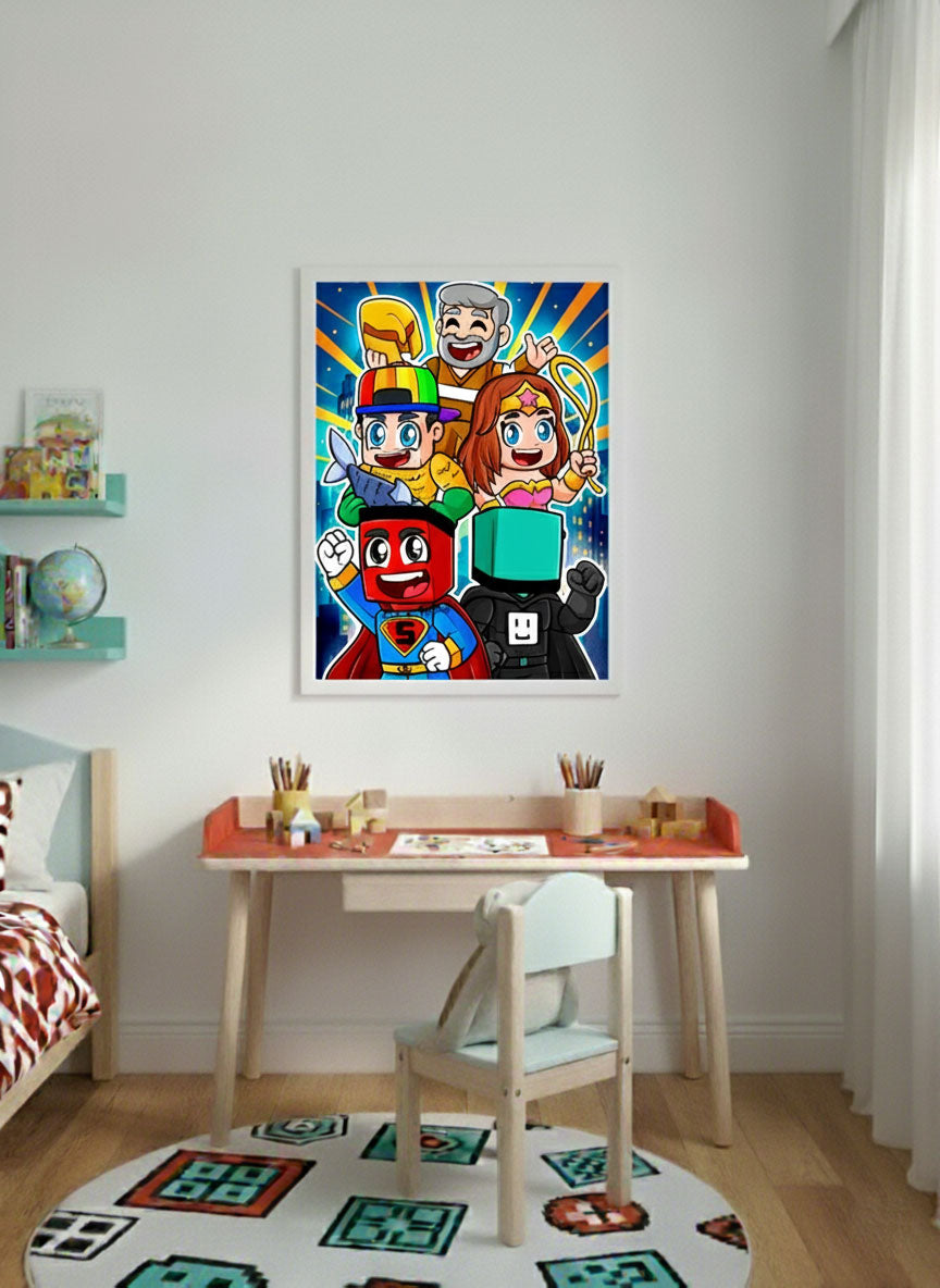 İmzalı Samet Parlak Süper Kahraman Poster